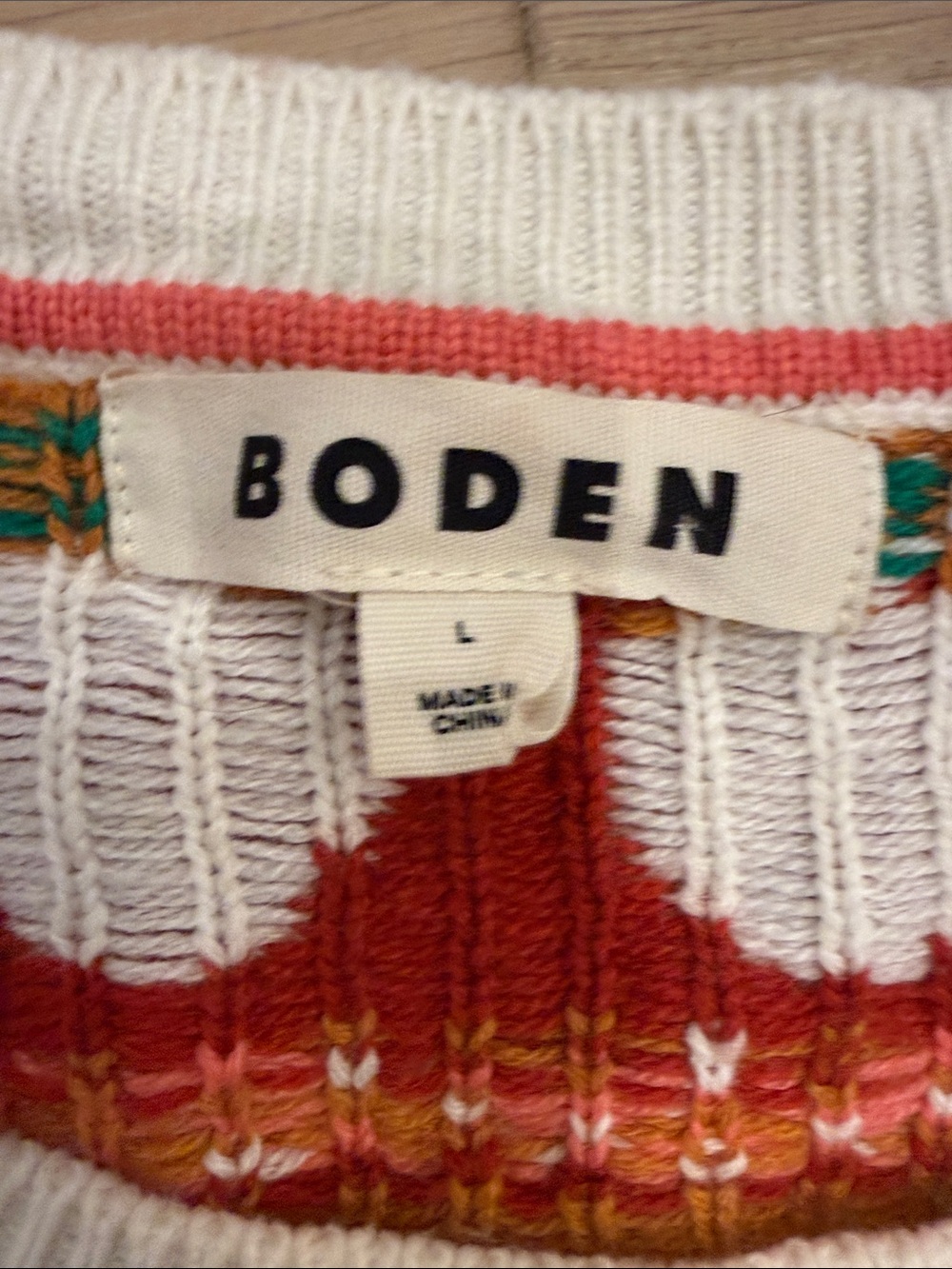 Rare Boden Edie Fair Isle Apple Sweater – Size L - Picture 4 of 8